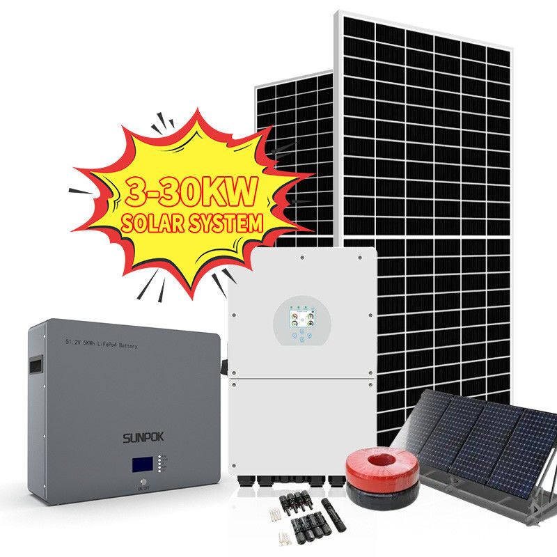 Fora do painel solar híbrido do projeto completo do sistema de energia 5kv das energias solares da grade 3kva 5kw 8kw