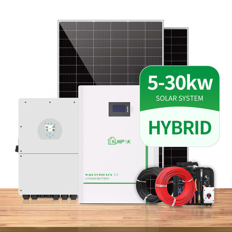 5KW 10KW 15KW fora no painel híbrido do picovolt da energia solar da grade fixado na parede com sistema do armazenamento do agregado familiar