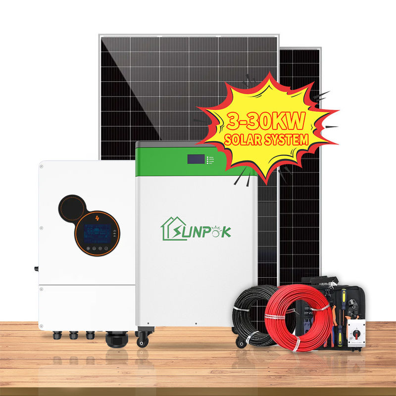 Inversor híbrido solar híbrido do jogo 5kw 6kw 8kw 10kw do sistema da casa fora do sistema solar completo da grade