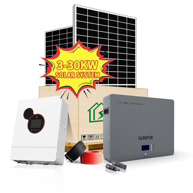 Sistema de energia híbrido de painel solar de sistema solar Kit On Off Grid Hybrid da exposição do ODM LCD
