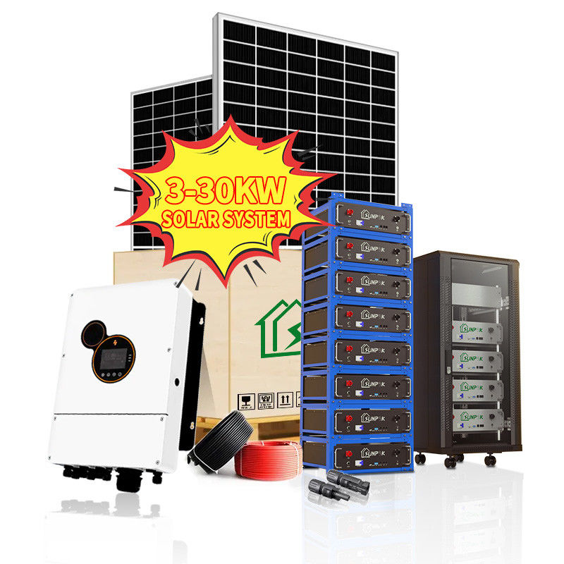 Jogo híbrido 5kw 10kw 20kw do sistema LiFePo4 solar fora dos produtos da energia solar do sistema das energias solares da grade