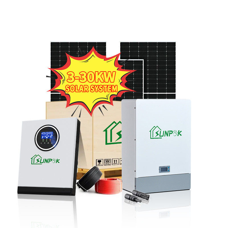 Sunpok completo fora do inversor híbrido das energias solares da grade dos jogos 5kwh 10kwh 15kwh 20kwh 25kwh 30kwh das energias solares da grade