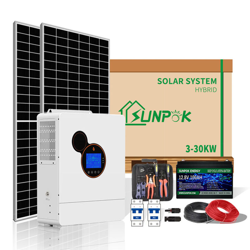 Fonte solar das energias solares da energia renovável 3KW 5KW 10KW dos sistemas das energias solares do agregado familiar de Sunpok
