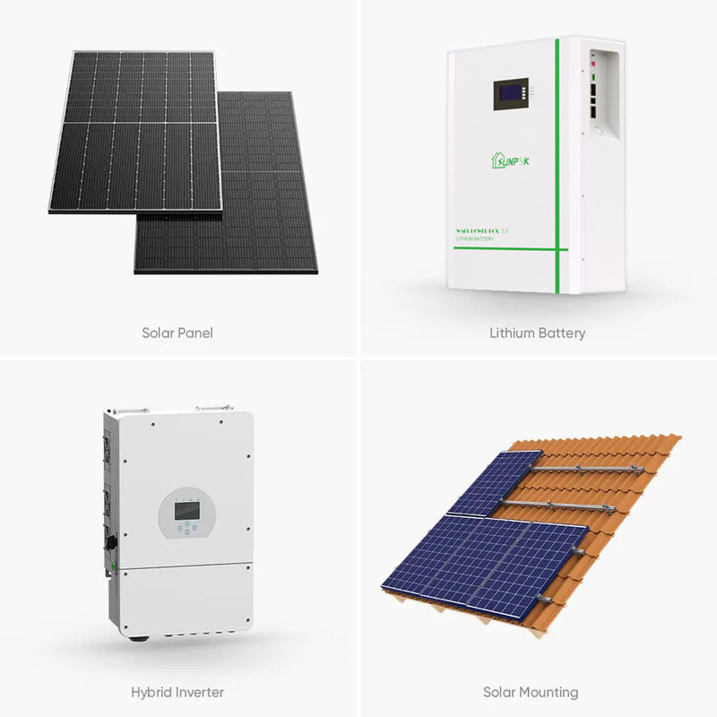 Sistema de casa solar de Sunpok 3kw 5kw 10kw sistema das energias solares de 10 quilowatts para casas da casa pré-fabricada