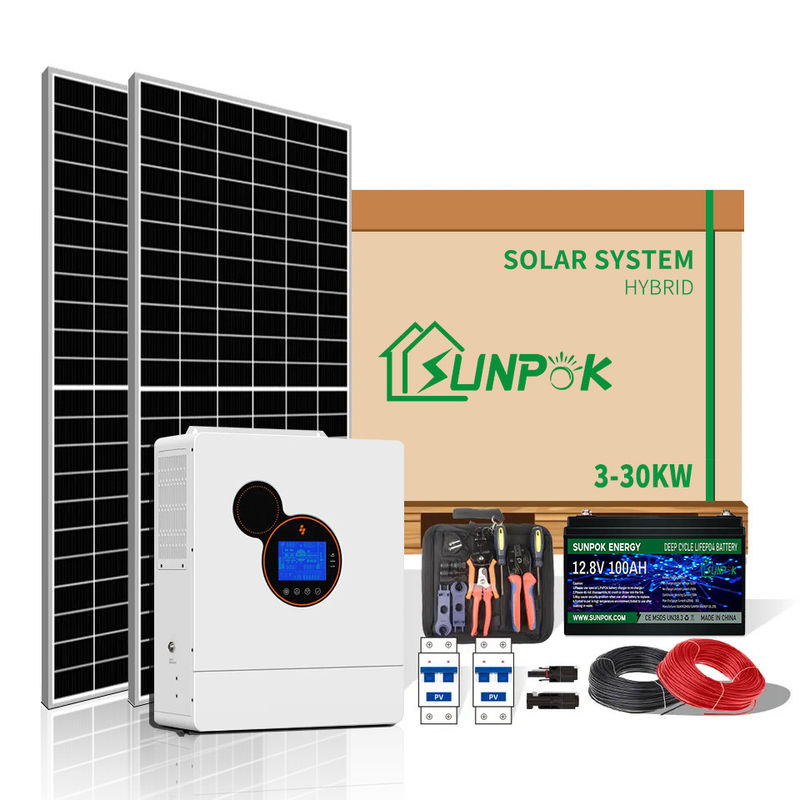 Sistema solar híbrido esperto 10Kw 15Kw 20KW do inversor fora dos sistemas residenciais das energias solares da grade