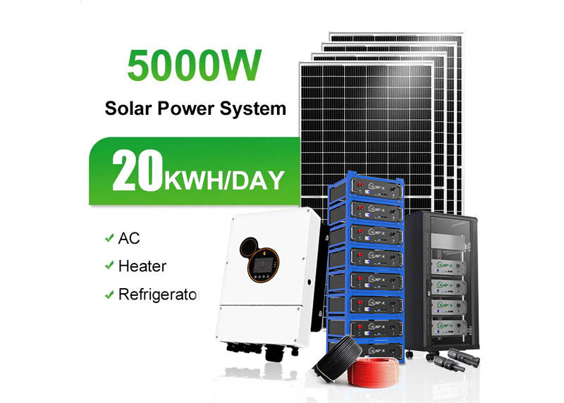 MPPT Control Painéis solares de película fina 48V 200ah 10kwh 20kwh Roof Mount Racking Solar