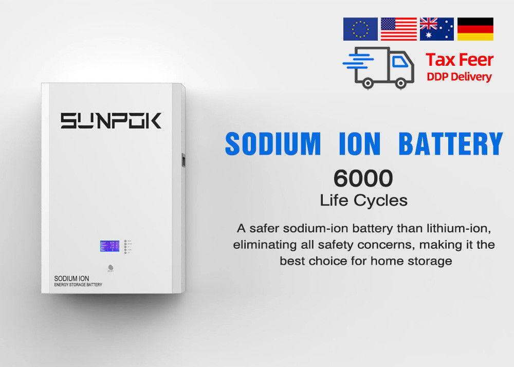 IP21 100A Bateria de íons de sódio de alta segurança com -20°C a 60°C Duração de vida de 20 anos