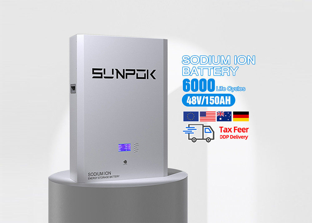 Bateria de íons de sódio Sunpok 98% Eficiência de carga / descarga 5-30 KWh Faixa de potência de saída