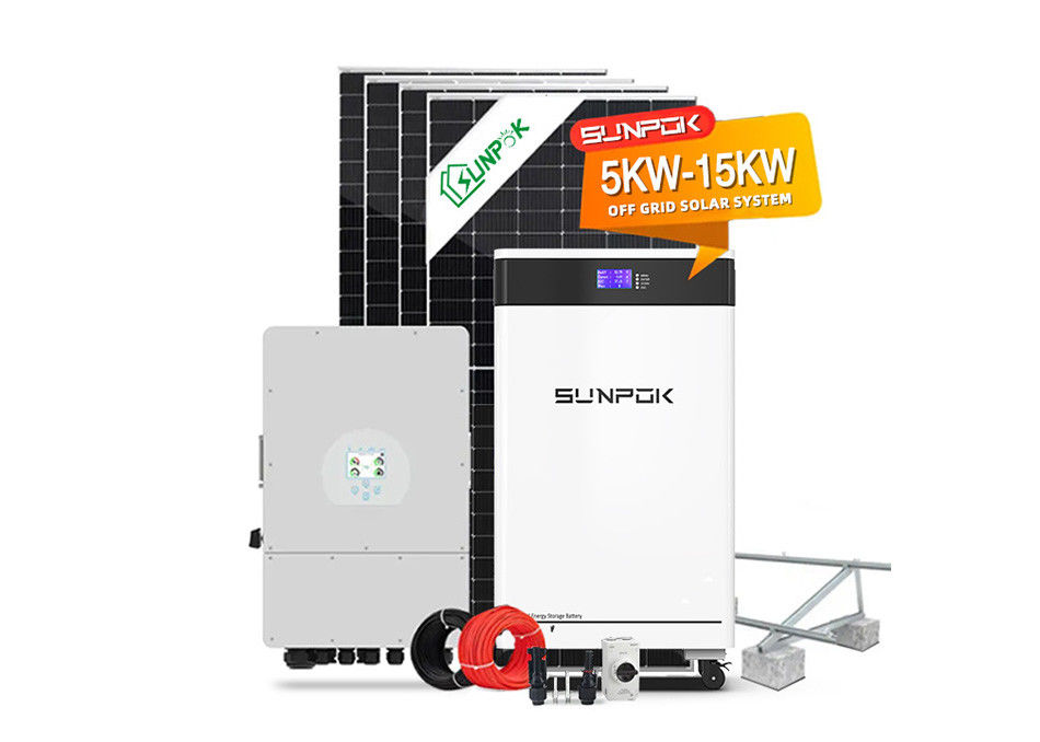 Sistemas de energia solar híbrida rodoviária 5kw com inversor híbrido off-grid 30kw bateria de lítio sistema solar