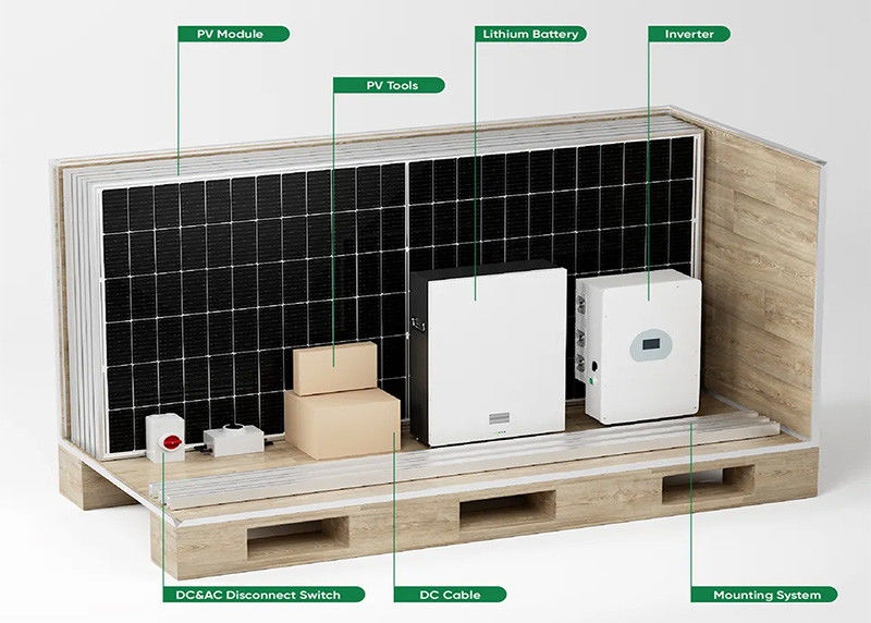 Sistemas de energia solar híbrida rodoviária 5kw com inversor híbrido off-grid 30kw bateria de lítio sistema solar