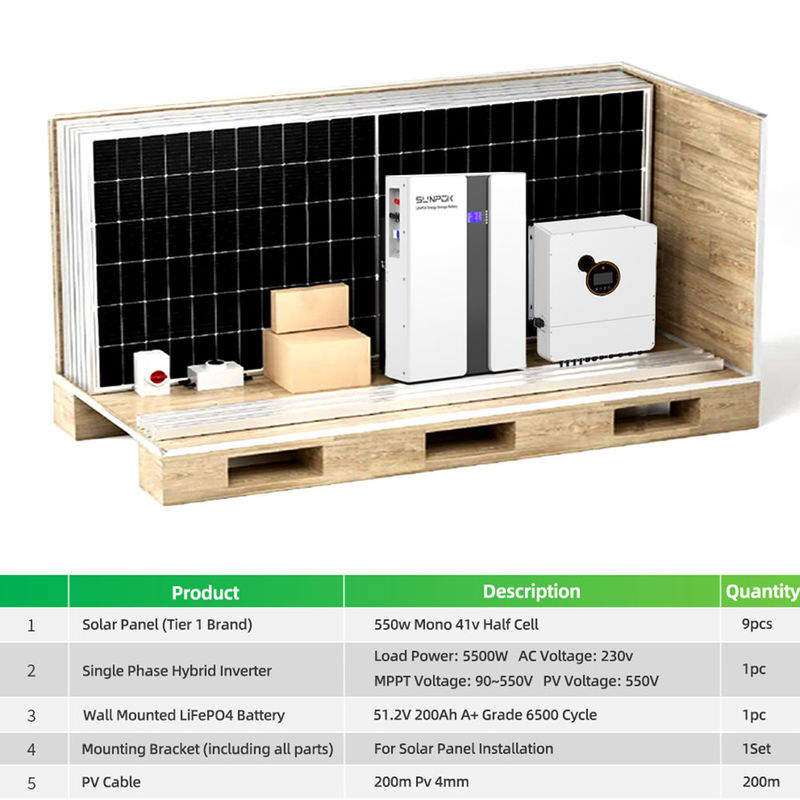 Eu Armazém Sistemas Solares Kit Completo 3kw 5kw 10kw 20kw Sistema Solar Híbrido Off Grid