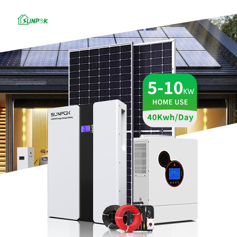Sistemas de energia solar 3kw 5kw 10kw 12kw 15kw híbrido off-grid conjunto completo de painéis solares
