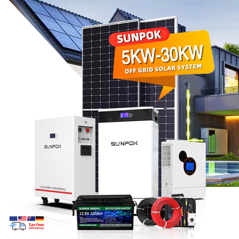 Sistema de energia solar sem rede 6Kw 10Kw 15Kw 20Kw 10000W Sistema de energia solar híbrida