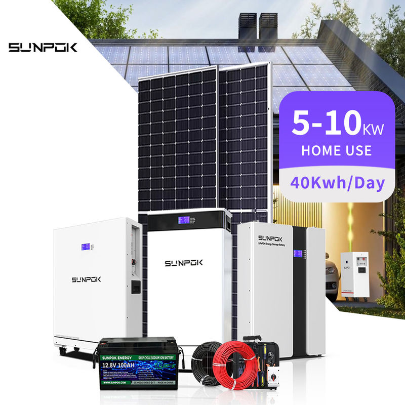Completo sistema de bateria solar híbrida de 30 kW fora da rede de energia solar para uso doméstico 5kw 8kw 15kw kits