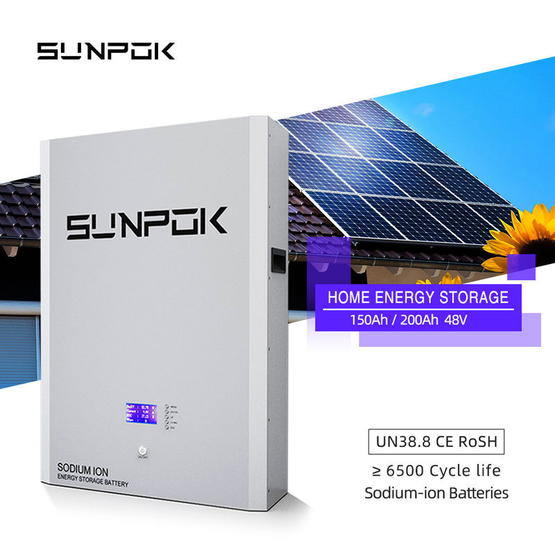 Sistema de armazenamento de baterias de iões de sódio de 48 V montadas na parede 100ah 150ah 200ah 5kwh 10kwh 20kwh