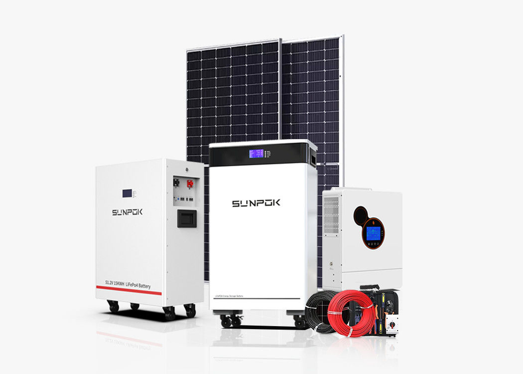 Home Sistema Solar 30kw Completo 10kw 15kw Sistema invertido Bateria de lítio Energia solar industrial