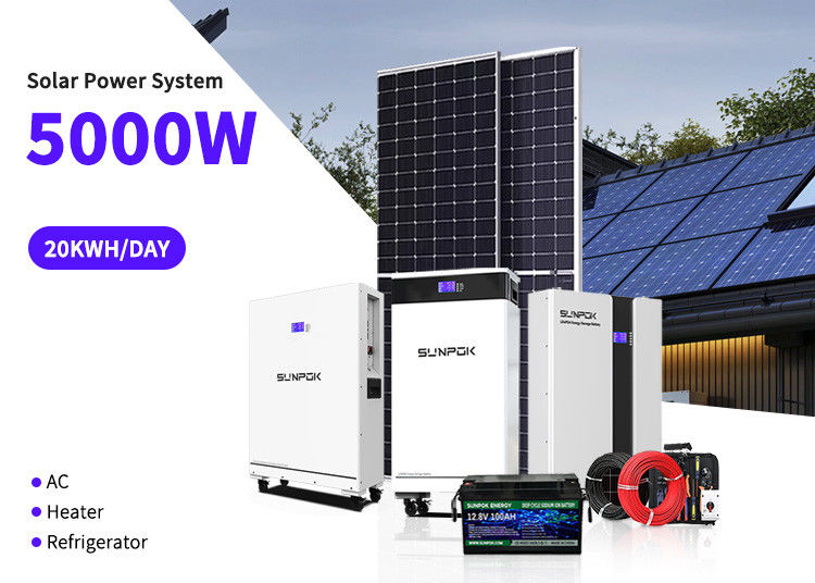 Sistema de Energia Solar Desligado da Rede Com Bateria de Lítio de 48v 3kw 8kw 10 Kw Kit de Sistema de Energia Solar