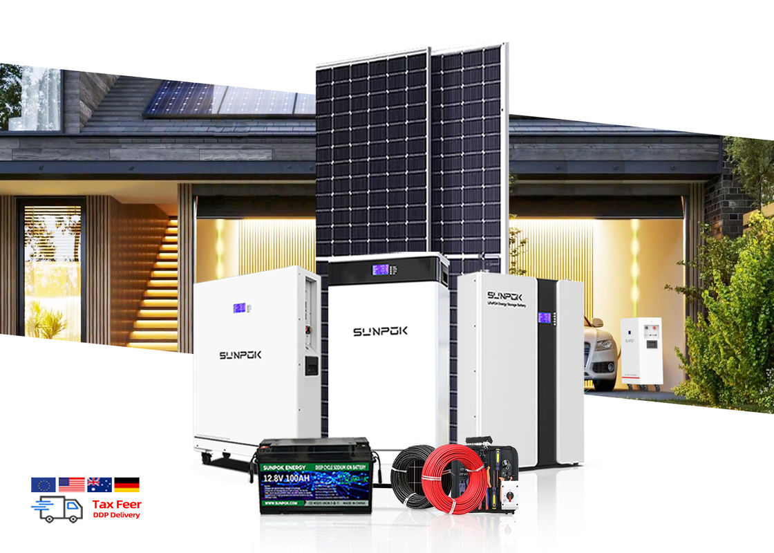 Sistema de energia solar para uso doméstico fora da rede 1kw 3kw 5kw Fase única 230V Kit completo com bateria de lítio