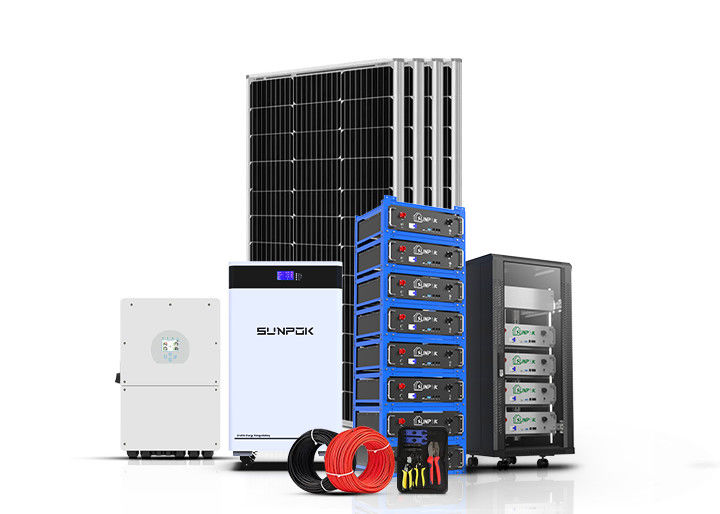 Sistema de energia solar fotovoltaica off-grid 5Kw 10Kw 12Kw Completo Kit de sistemas de energia solar híbrida para casa