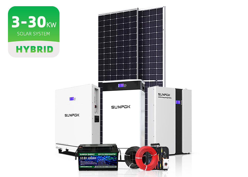 Sistema híbrido de armazenamento de energia solar 5Kw 10Kw 20Kw 10Kva Sistema de energia solar off-grid com armazenamento de energia completo