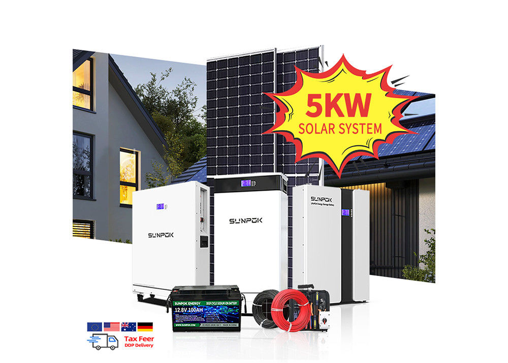 Solar Panel System 5Kw 10Kw Hybrid Solar Power Energy System for Home on Off Grid Completo