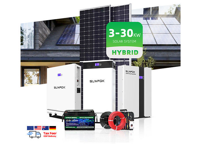 Conjunto completo 10Kw 11Kw 12Kw 15Kw painéis solares sistema de 5000 W híbrido off-grid sistema solar 5Kw energia solar sistema doméstico