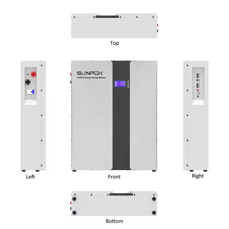 Smart Bms e Bluetooth 6500+ Deep Cycle Bateria de armazenamento de energia 51.2v 200ah