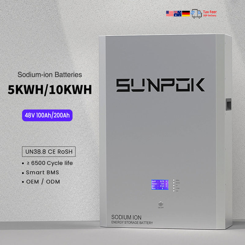48V 51.2V 5kwh 10kwh Bateria de íons de sódio Bateria de armazenamento de íons de sódio Na Bateria de parede solar Baterias recarregáveis de íons de sódio