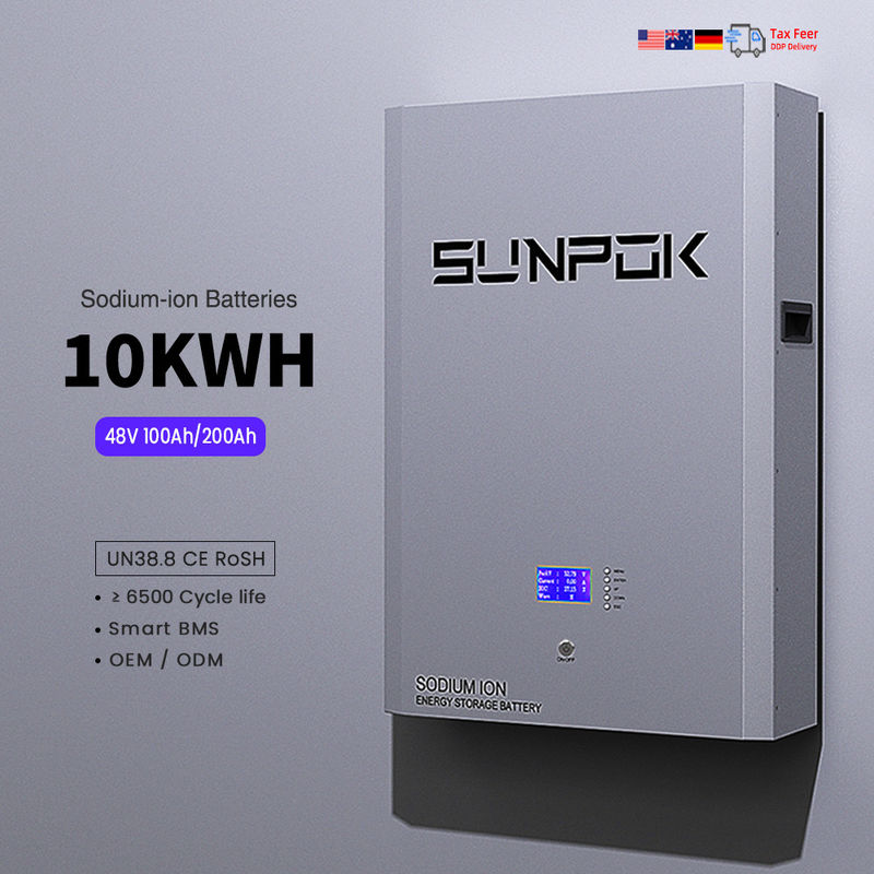 Bateria de armazenamento de íons de sódio de tipo dividido de 48V 10kwh Bateria de armazenamento de íons de sódio de tipo dividido 200ah Banco de energia solar Bateria recarregável de íons de sódio recarregável