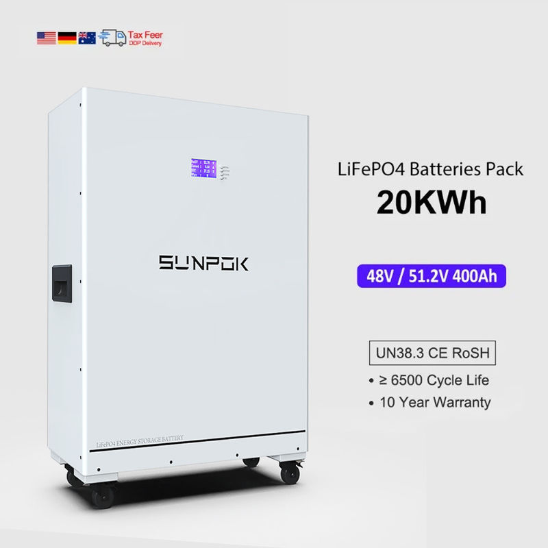 48V 400Ah 20Kwh Armazenamento de energia doméstica Bateria solar multifunção Íon de lítio Lifepo4 400Ah 20Kwh Energia solar multifunção
