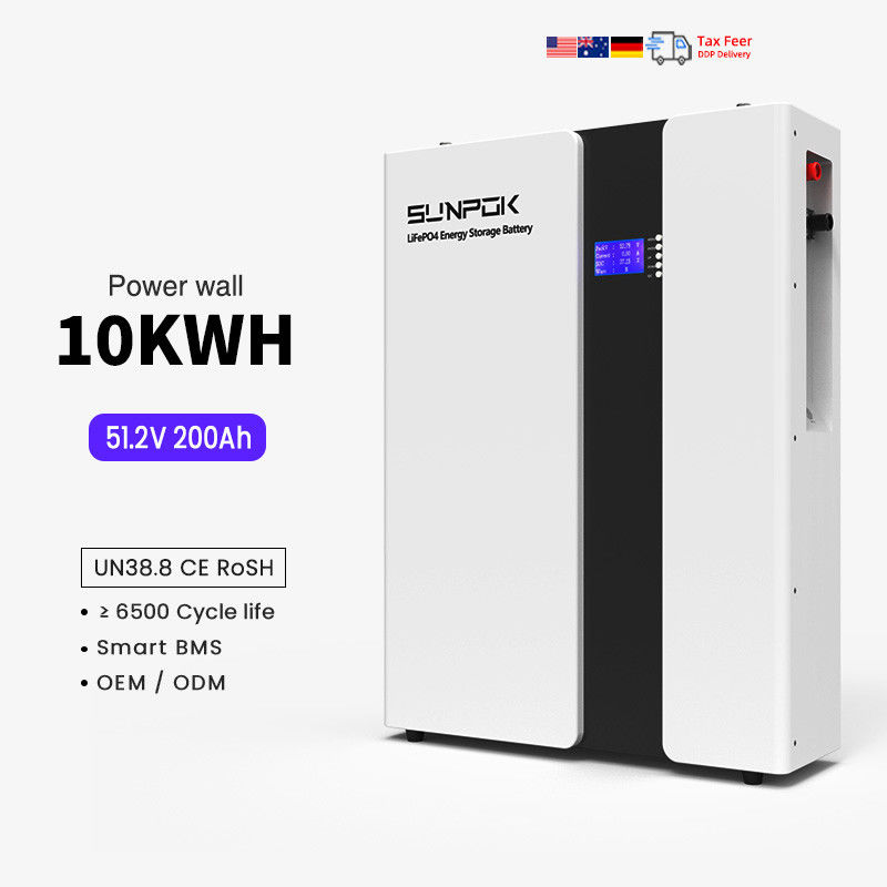 Lifepo4 Bateria 48V 51.2V 10KWH Bateria de lítio montada na parede 48Volt 200ah Bateria de íons de lítio Solaire para sistema solar