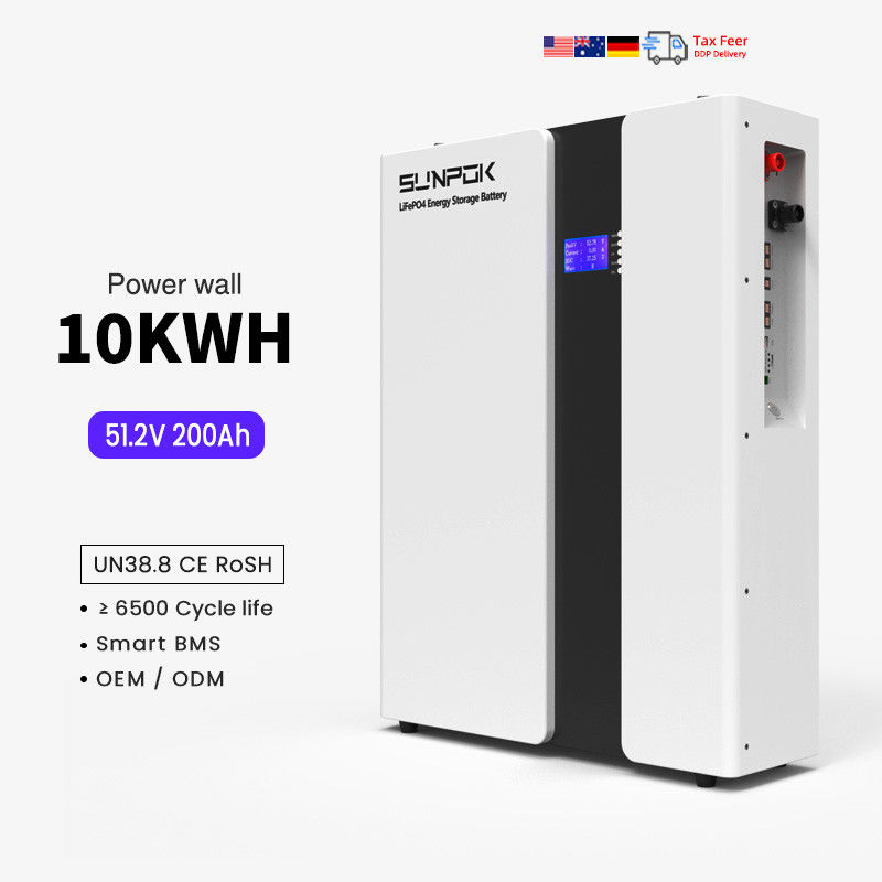 Energia doméstica 48V 200Ah Bateria de íons de lítio 10Kwh Baterias LiFePo4 Smart BMS Sistema solar 51.2V 100Ah Bateria de armazenamento de energia