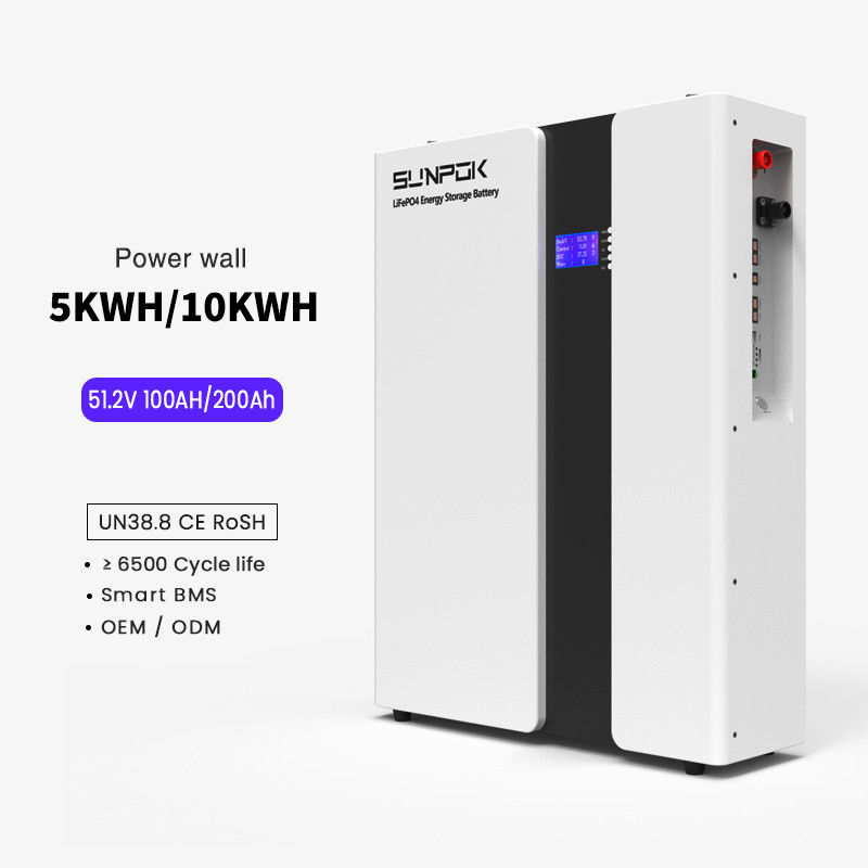 Home Lifepo4 Bateria de armazenamento de energia solar 200Ah 48V 10kWh Power Wall Íon de lítio Lifepo4 Bateria com melhor preço