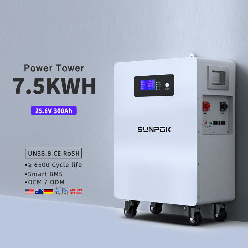 Bateria de íon de lítio de alta qualidade de 24V 300Ah 7.5Kwh Lifepo4 24V 300Ah Bateria Solar de telhado com armazenamento de bateria