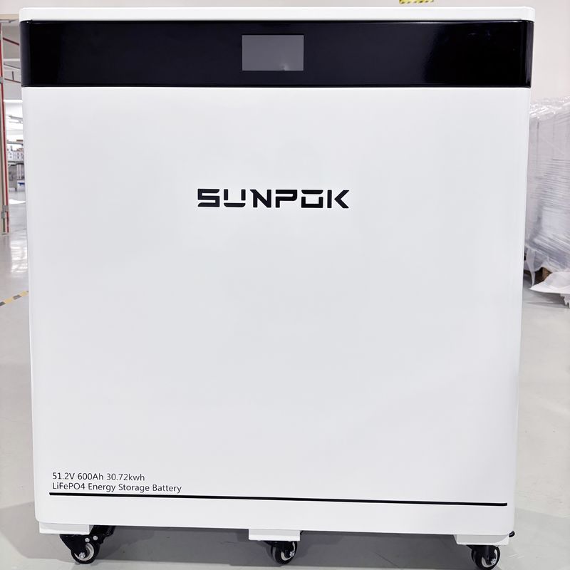 51.2v 600ah Lifepo4 48v Bateria 30kwh Bateria de lítio com rodas para energia solar Bateria sistema de armazenamento