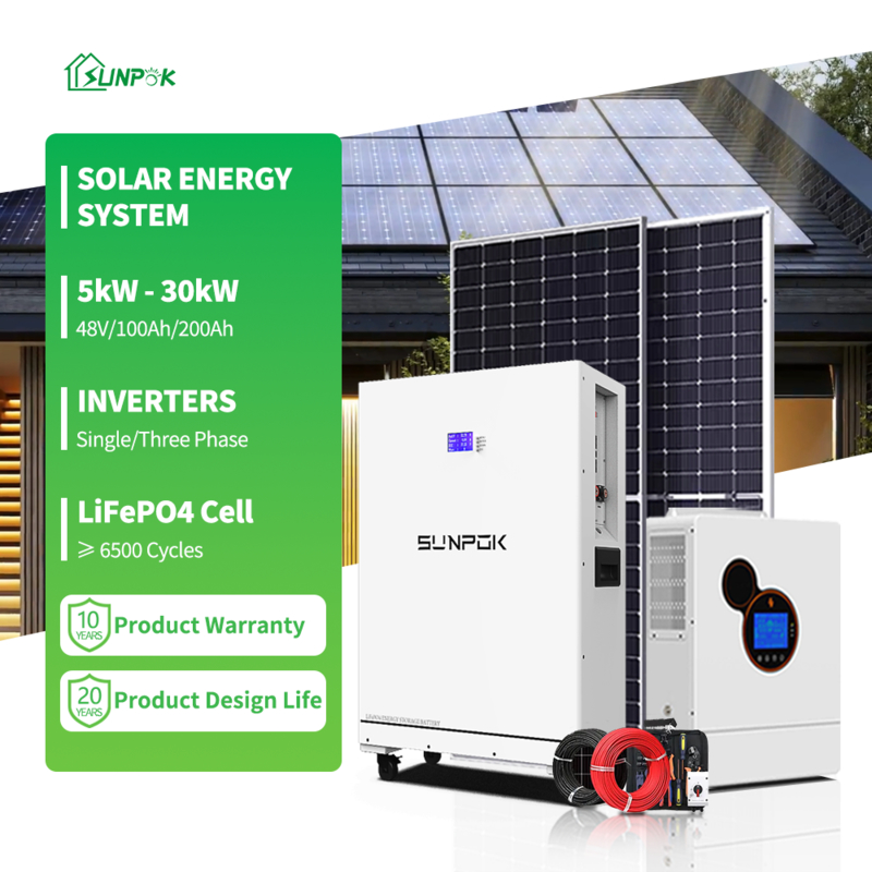 5KW Hybrid Solar Energy System 10KW Complete 15KW 30KW on and Off Grid Hybrid Solar Energy System for Home Use