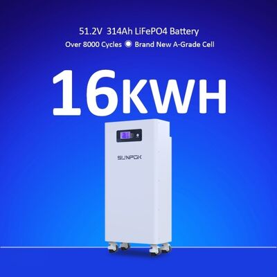 Armazenamento de energia doméstica Bateria montada no chão Armazenamento de energia doméstica LiFePO4 Bateria 51.2V 300Ah 15kWh Sistema de armazenamento de energia doméstica