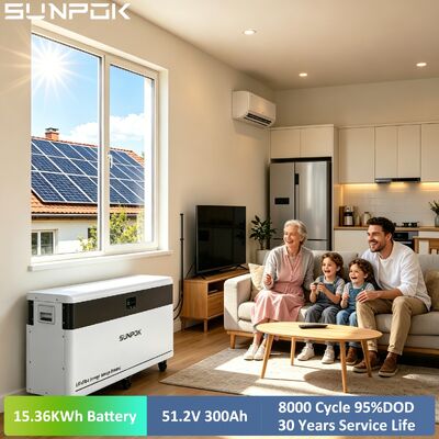 SUNPOK Power Wall 48V 51.2V 300Ah 15kwh Lifepo4 Battery Solar Power Lithium Battery Pack With Wheels
