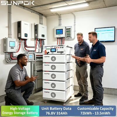 SUNPOK 76.8V 314Ah Lithium Ion Battery Pack Bateria solar 265kwh Bateria de lítio para sistema de armazenamento híbrido fora da rede Projeto