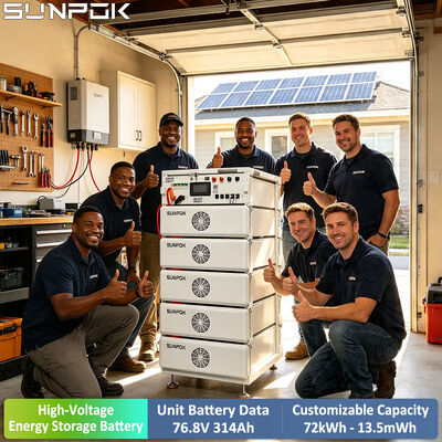 SUNPOK HV Baterias de íons de lítio de alta tensão Pacote ESS Gabinete 76.8V 314Ah Lifepo4 Bateria solar para sistema de armazenamento de energia solar